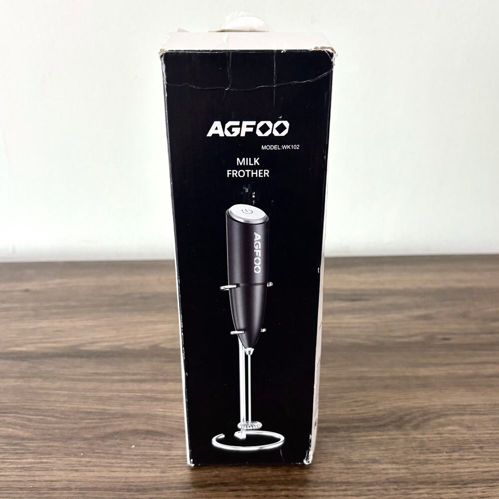AGFOO Handheld Milk Frother - Model WK102 - Black Silver